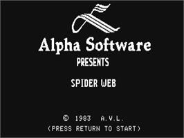 Title screen of Spider Web on the Commodore 64.