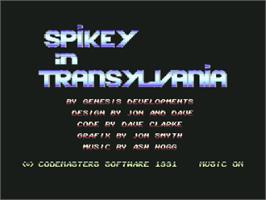 Title screen of Spike in Transilvania on the Commodore 64.