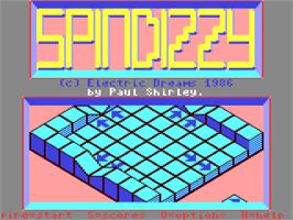 Title screen of Spindizzy on the Commodore 64.
