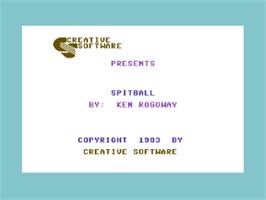 Title screen of Spitball on the Commodore 64.