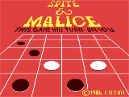 Title screen of Spite And Malice on the Commodore 64.