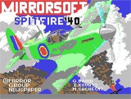 Title screen of Spitfire '40 on the Commodore 64.