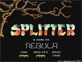 Title screen of Splitter on the Commodore 64.