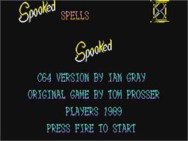 Title screen of Spooked on the Commodore 64.