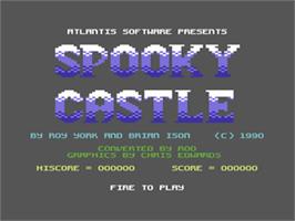 Title screen of Spooky Castle on the Commodore 64.