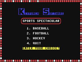 Title screen of Sports Spectacular on the Commodore 64.