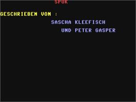 Title screen of Spuk on the Commodore 64.
