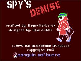 Title screen of Spy's Demise on the Commodore 64.