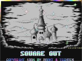 Title screen of Square Out on the Commodore 64.