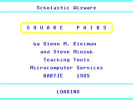 Title screen of Square Pairs on the Commodore 64.