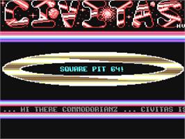 Title screen of Square Pit 64 on the Commodore 64.