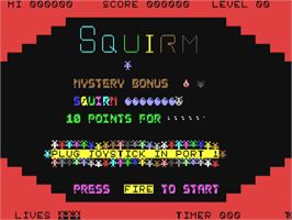 Title screen of Squirm on the Commodore 64.