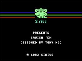 Title screen of Squish 'Em on the Commodore 64.