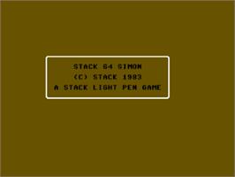 Title screen of Stack 64 Simon on the Commodore 64.