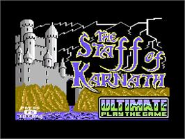 Title screen of Staff Of Karnath on the Commodore 64.