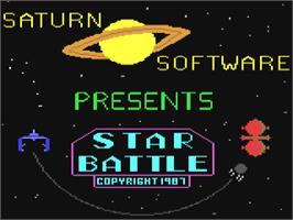 Title screen of Star Battle (Saturn Software) on the Commodore 64.