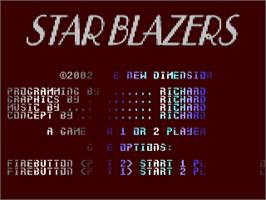 Title screen of Star Blazers on the Commodore 64.