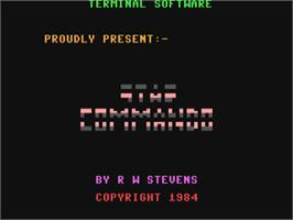 Title screen of Star Commando on the Commodore 64.