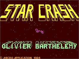 Title screen of Star Crash on the Commodore 64.