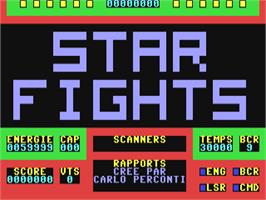 Title screen of Star Fights on the Commodore 64.