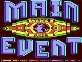 Title screen of Star Rank Boxing on the Commodore 64.