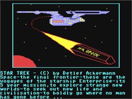 Title screen of Star Trek - The Adventure on the Commodore 64.