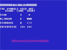 Title screen of Star Trek 64 on the Commodore 64.