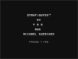 Title screen of Starfighter (Don Gibson) on the Commodore 64.