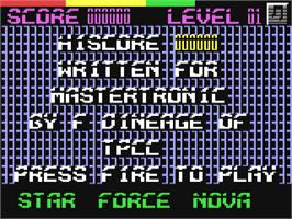 Title screen of Starforce Nova on the Commodore 64.