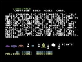 Title screen of Stargunner on the Commodore 64.