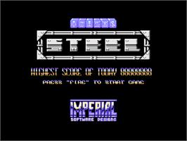 Title screen of Steel on the Commodore 64.