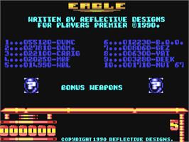 Title screen of Steel Eagle on the Commodore 64.