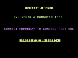 Title screen of Stellar Wars on the Commodore 64.