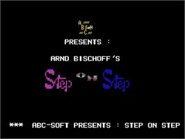 Title screen of Step On Step on the Commodore 64.