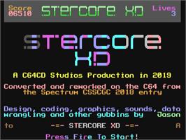 Title screen of Stercore XD on the Commodore 64.