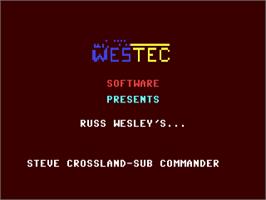 Title screen of Steve Crossland - Sub Commander on the Commodore 64.