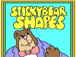 Title screen of Stickybear Shapes on the Commodore 64.