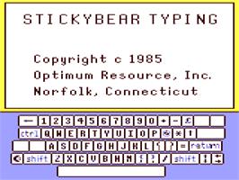 Title screen of Stickybear Typing on the Commodore 64.