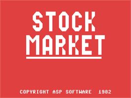 Title screen of Stockmarket (Brian Lee) on the Commodore 64.