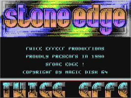Title screen of Stone Edge on the Commodore 64.