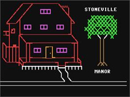 Title screen of Stoneville Manor (ShareData) on the Commodore 64.