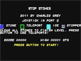 Title screen of Stop Stones on the Commodore 64.
