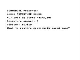Title screen of Strange Odyssey on the Commodore 64.