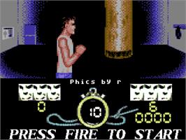 Title screen of Street Cred Boxing on the Commodore 64.