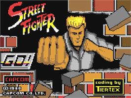 Title screen of Street Fighter on the Commodore 64.