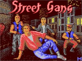 Title screen of Street Gang on the Commodore 64.