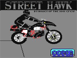 Title screen of Street Hawk on the Commodore 64.