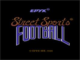 Title screen of Street Sports Football on the Commodore 64.