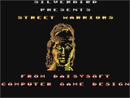 Title screen of Street Warriors on the Commodore 64.