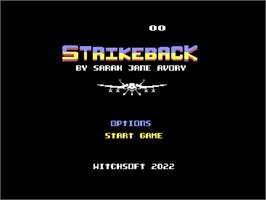 Title screen of Strikeback on the Commodore 64.